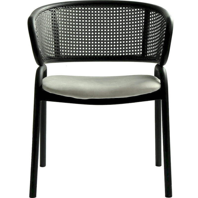 Modern Upholstered Dining Chair with Cozy Armchair and Black Iron Legs for Dining Room Kitchen Patio