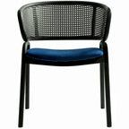 Modern Upholstered Dining Chair with Cozy Armchair and Black Iron Legs for Dining Room Kitchen Patio