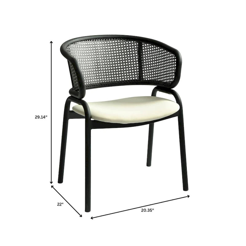 Modern Upholstered Dining Chair with Cozy Armchair and Black Iron Legs for Dining Room Kitchen Patio
