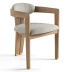 Modern Off-White Fabric and White Wash Oak Dining Chair