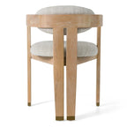 Modern Off-White Fabric and White Wash Oak Dining Chair