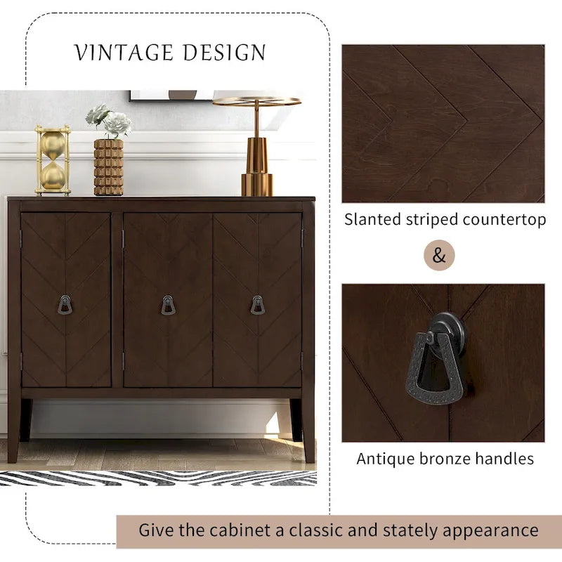 37 Vintage Style Kitchen Accent Buffet Sideboard Cabinet