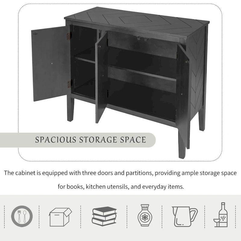 37 Vintage Style Kitchen Accent Buffet Sideboard Cabinet