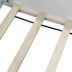 King Size Upholstered Daybed Frame with Fence and Stairs