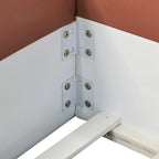 King Size Upholstered Daybed Frame with Fence and Stairs