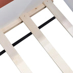 King Size Upholstered Daybed Frame with Fence and Stairs