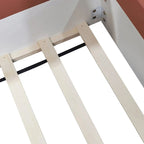 King Size Upholstered Daybed Frame with Fence and Stairs