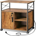 File Cabinet with Charging Station, 16.06 x 23.62 x 25.91 Inches