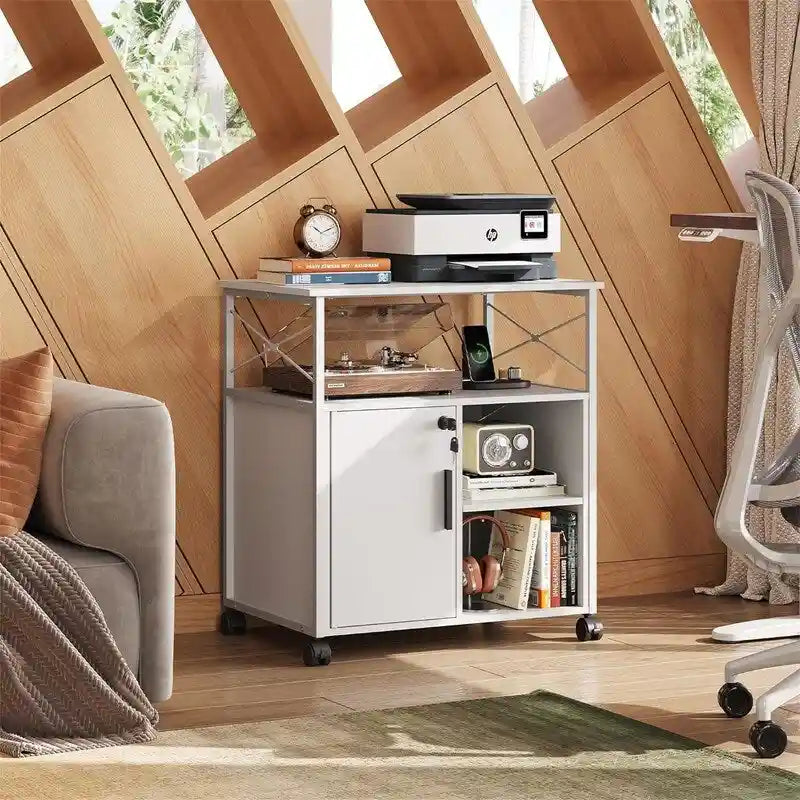 File Cabinet with Charging Station, 16.06 x 23.62 x 25.91 Inches