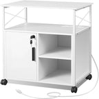 File Cabinet with Charging Station, 16.06 x 23.62 x 25.91 Inches