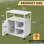 File Cabinet with Charging Station, 16.06 x 23.62 x 25.91 Inches