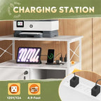 File Cabinet with Charging Station, 16.06 x 23.62 x 25.91 Inches