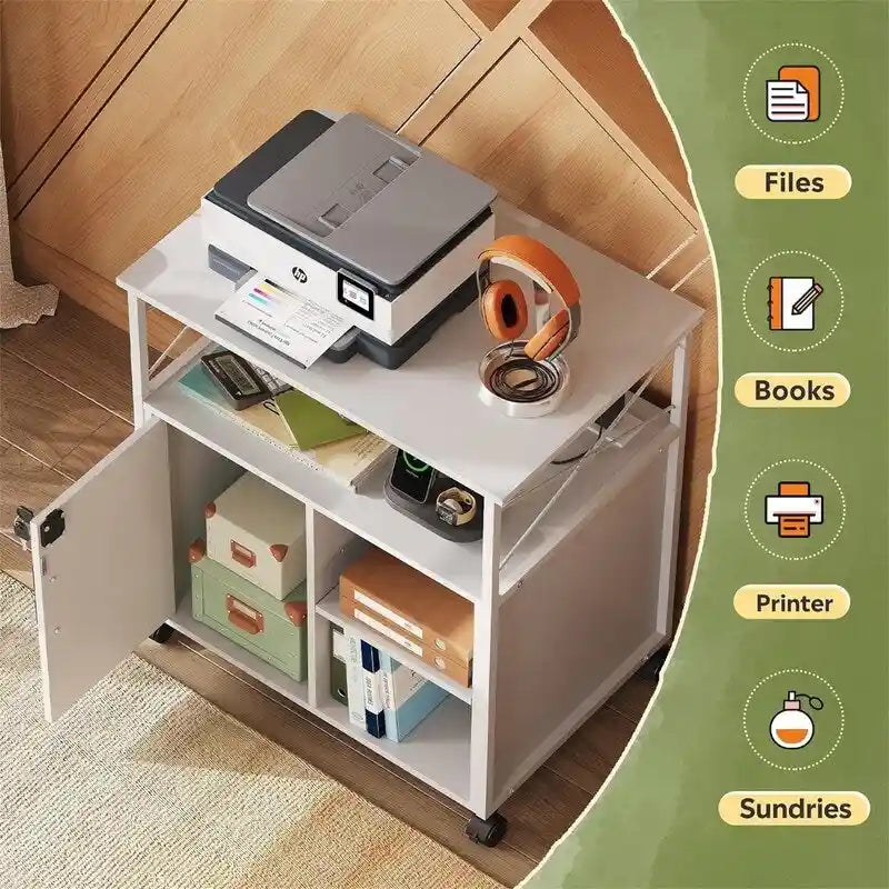 File Cabinet with Charging Station, 16.06 x 23.62 x 25.91 Inches