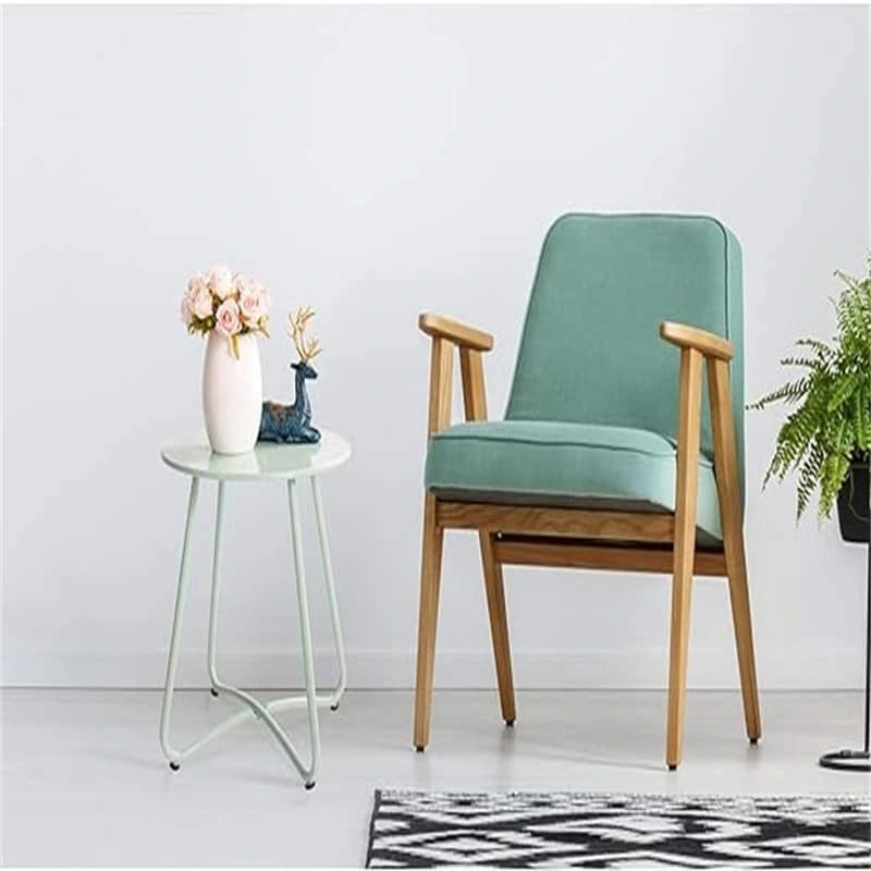 Round Metal Side Snack Table