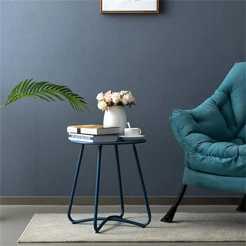 Round Metal Side Snack Table