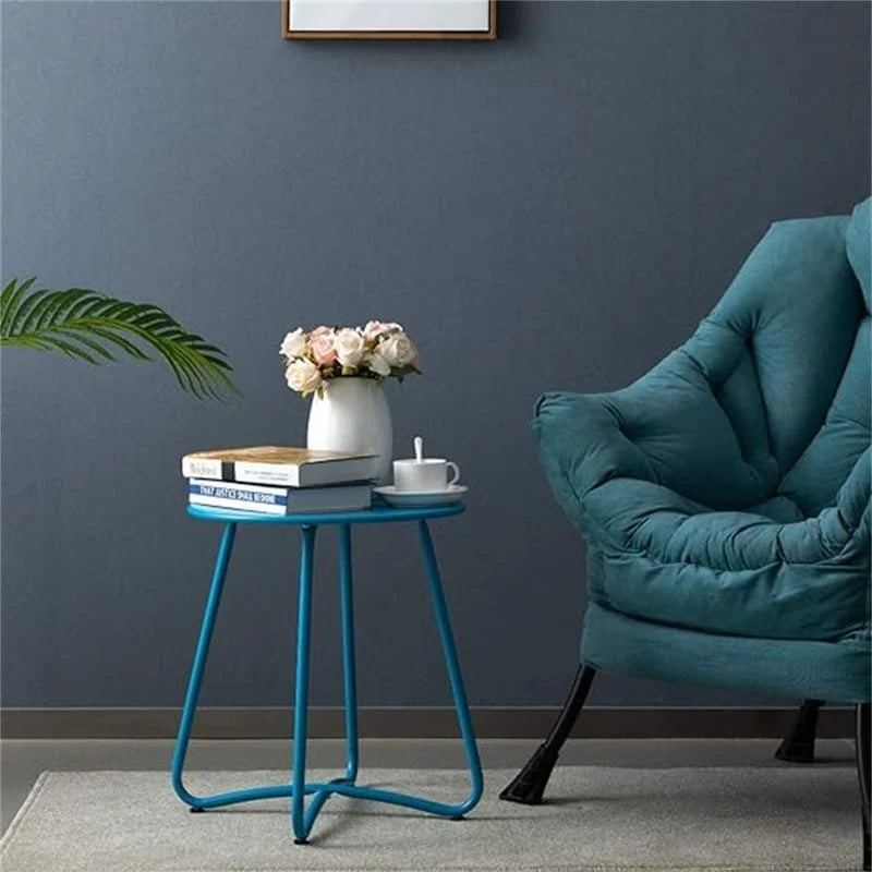 Round Metal Side Snack Table