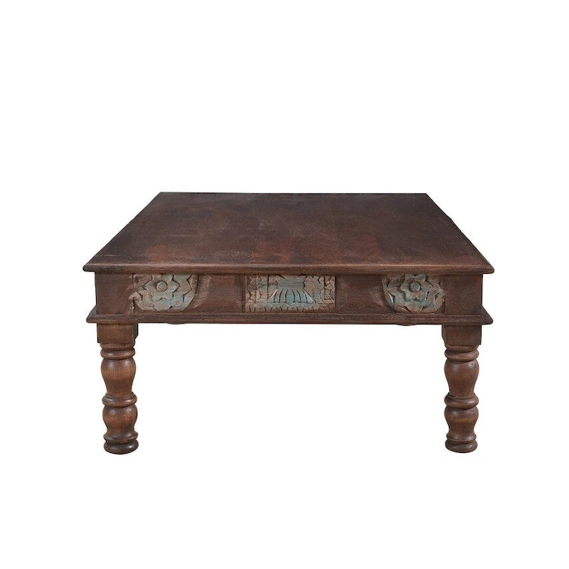 Carved Panel Reclaimed Wood Coffee Table - 55 X 34