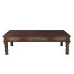 Carved Panel Reclaimed Wood Coffee Table - 55 X 34
