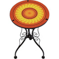 22 Sunflower Design Glass and Metal Side Table