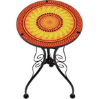 22 Sunflower Design Glass and Metal Side Table