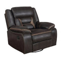 41-inch Gliding Manual Recliner, Pillowtop, Dark Brown Faux Leather