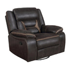 41-inch Gliding Manual Recliner, Pillowtop, Dark Brown Faux Leather