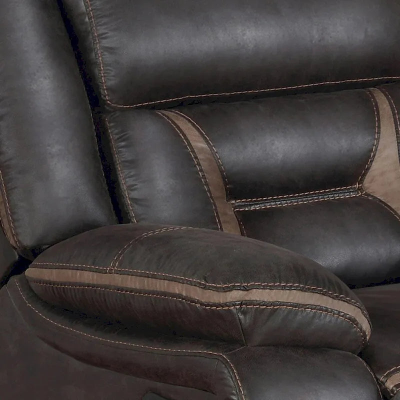 41-inch Gliding Manual Recliner, Pillowtop, Dark Brown Faux Leather