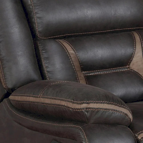 41-inch Gliding Manual Recliner, Pillowtop, Dark Brown Faux Leather