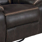 41-inch Gliding Manual Recliner, Pillowtop, Dark Brown Faux Leather