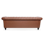 84.65 PU Rolled Arm Chesterfield 3 Seater Sofa