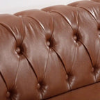 84.65 PU Rolled Arm Chesterfield 3 Seater Sofa