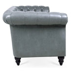 84.65 PU Rolled Arm Chesterfield 3 Seater Sofa