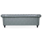 84.65 PU Rolled Arm Chesterfield 3 Seater Sofa
