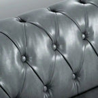 84.65 PU Rolled Arm Chesterfield 3 Seater Sofa