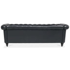 84.65 PU Rolled Arm Chesterfield 3 Seater Sofa