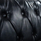 84.65 PU Rolled Arm Chesterfield 3 Seater Sofa