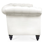 84.65 PU Rolled Arm Chesterfield 3 Seater Sofa