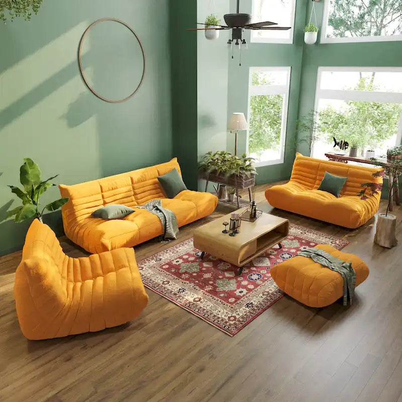 Velvet Sofa Bean Bag Couch Sets