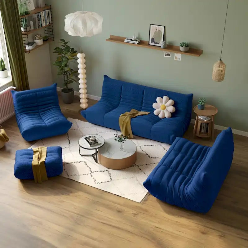 Velvet Sofa Bean Bag Couch Sets
