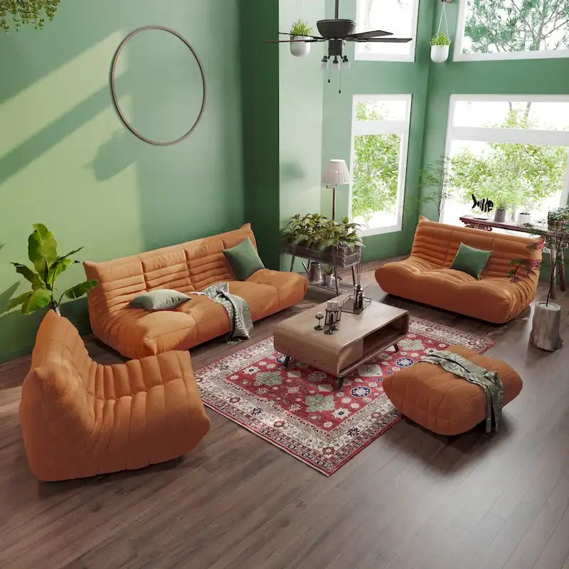 Velvet Sofa Bean Bag Couch Sets
