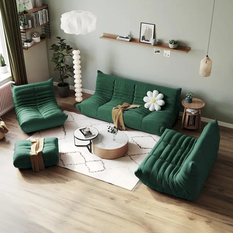 Velvet Sofa Bean Bag Couch Sets