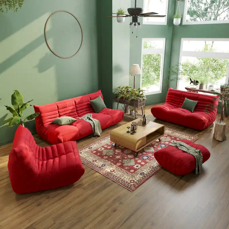 Velvet Sofa Bean Bag Couch Sets