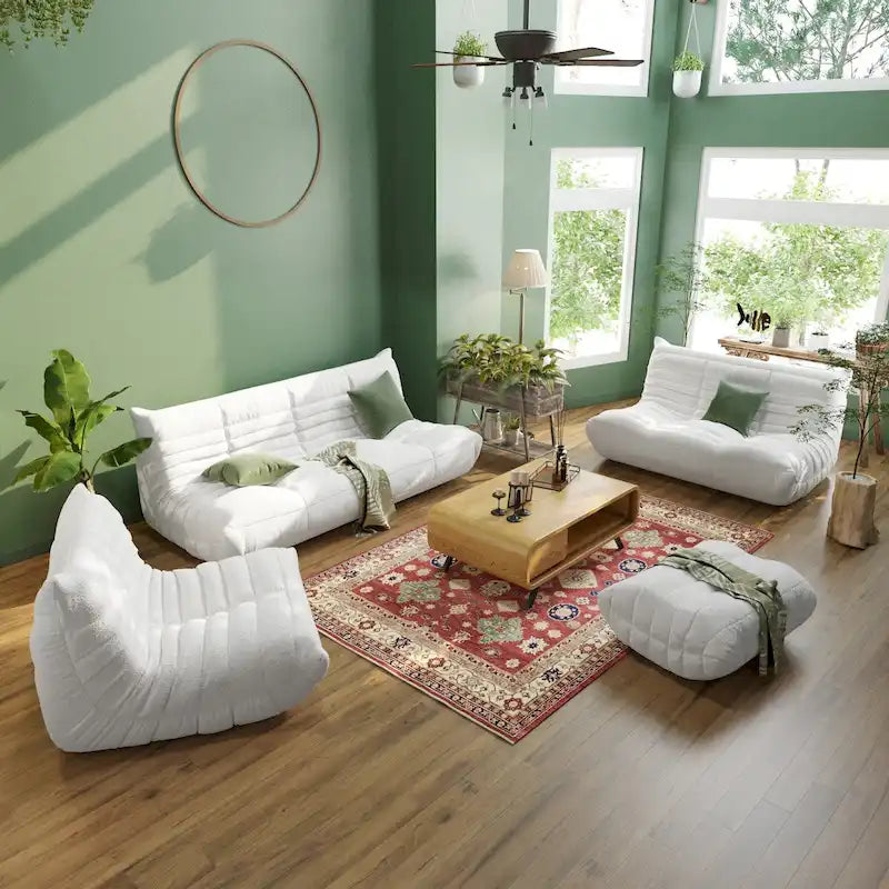 Velvet Sofa Bean Bag Couch Sets