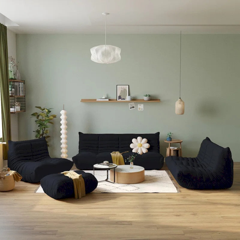 Velvet Sofa Bean Bag Couch Sets