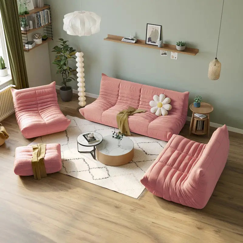 Velvet Sofa Bean Bag Couch Sets