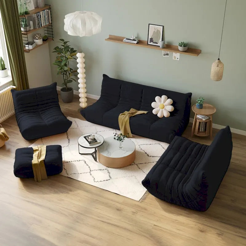 Velvet Sofa Bean Bag Couch Sets