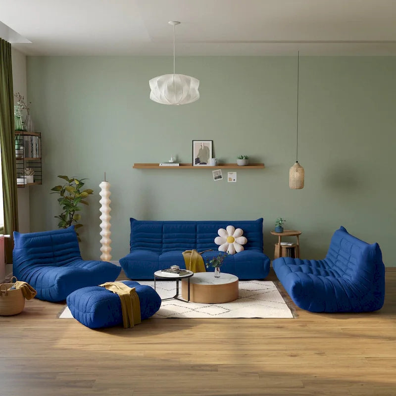 Velvet Sofa Bean Bag Couch Sets