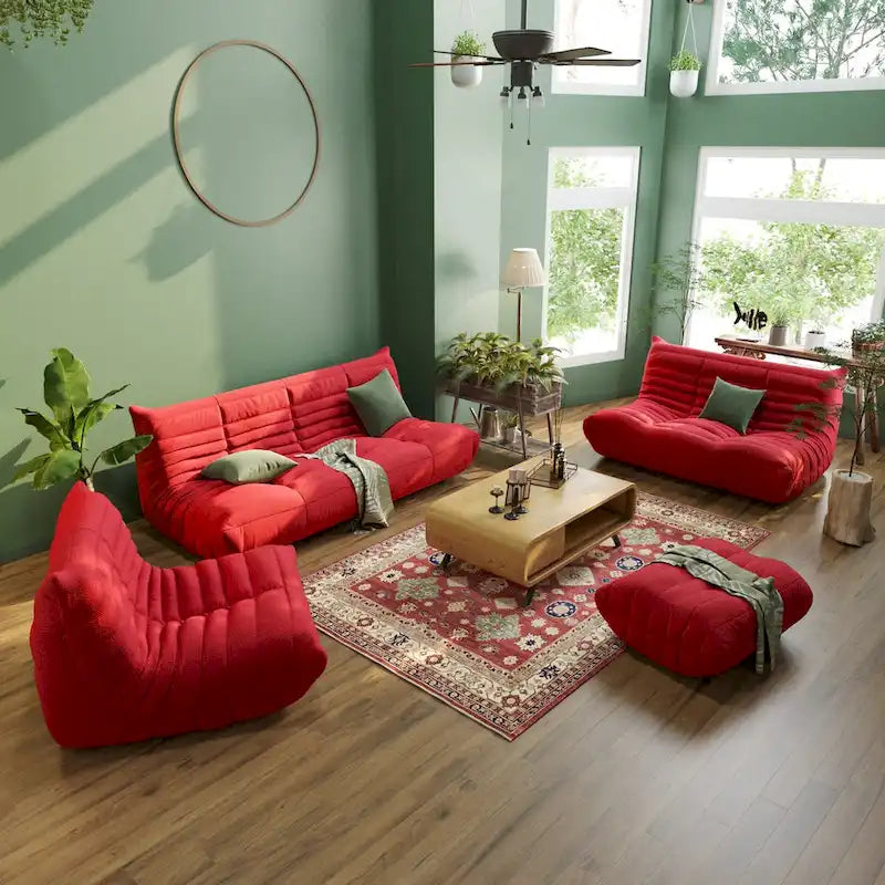 Velvet Sofa Bean Bag Couch Sets