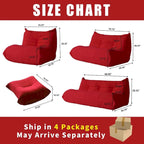 Velvet Sofa Bean Bag Couch Sets
