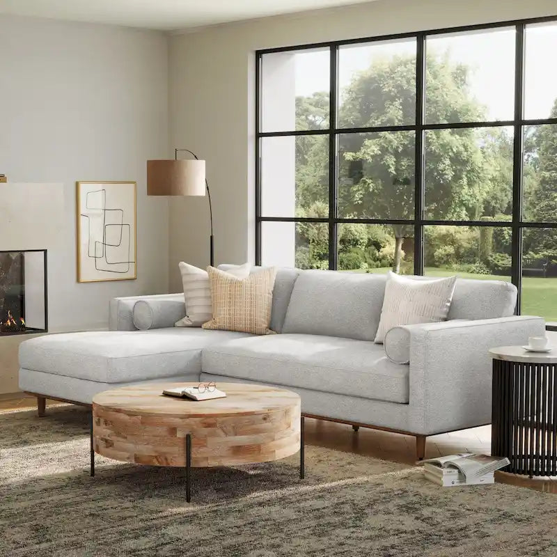 Mid Century 102-inch Wide Left Sofa Sectional